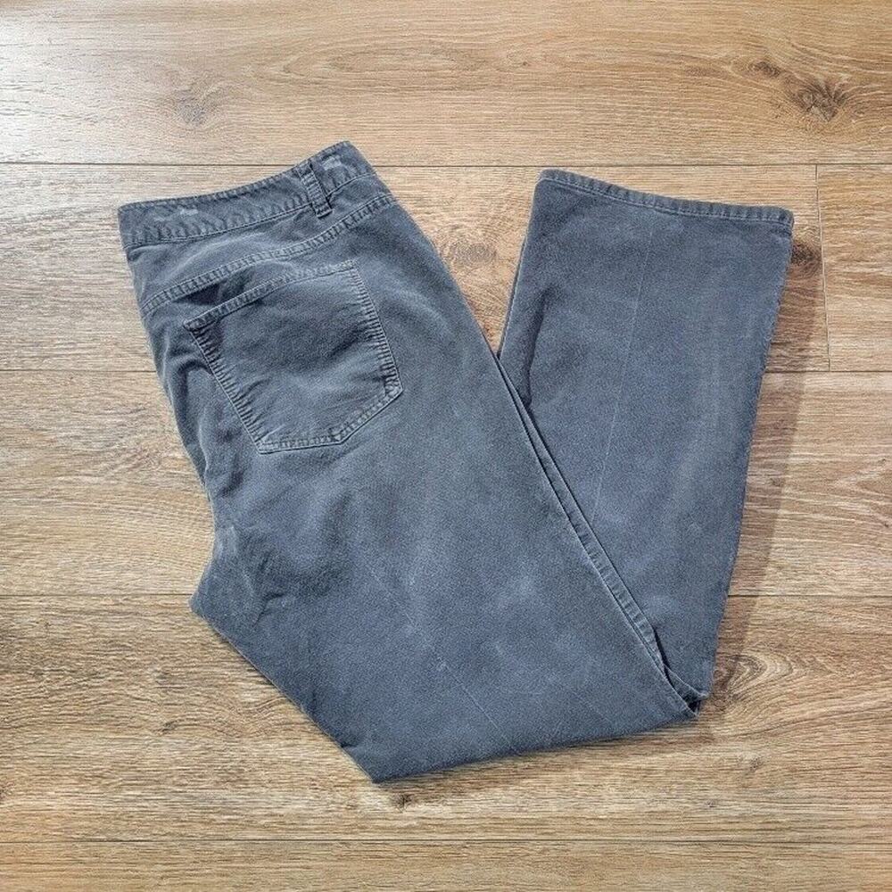 Talbots Gray Pants Trousers Sz 16W Faux Suede Stretch Gray